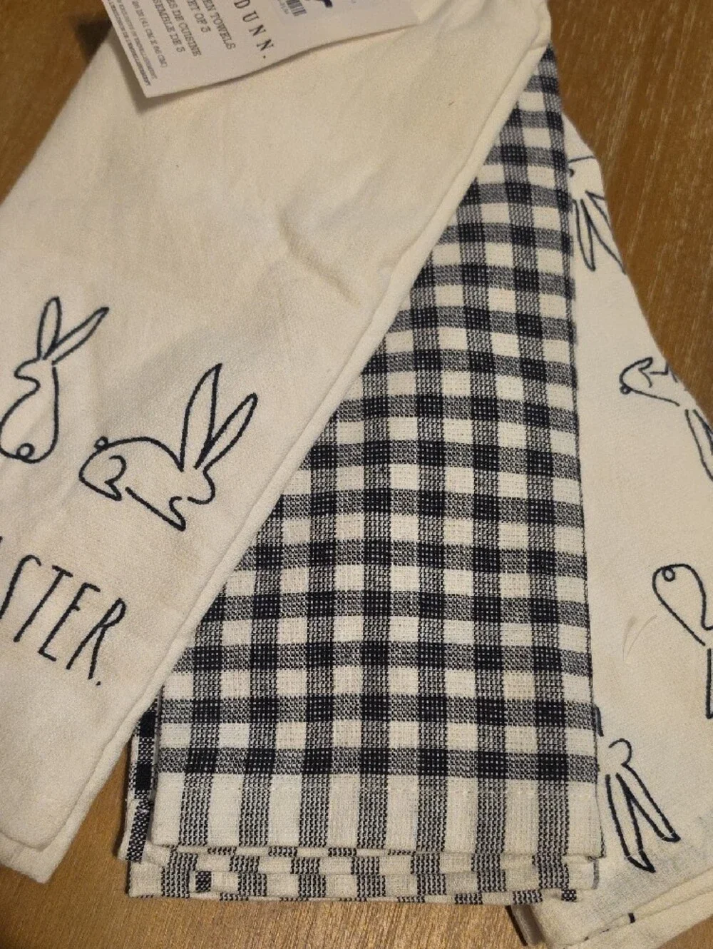 Rae Dunn Hoppy Easter Set Of 3 Kitchen Towels